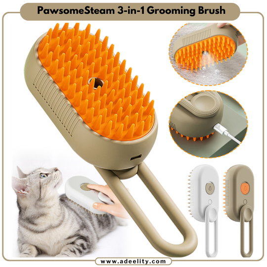 PawsomeSteam 3-in-1 Grooming Brush